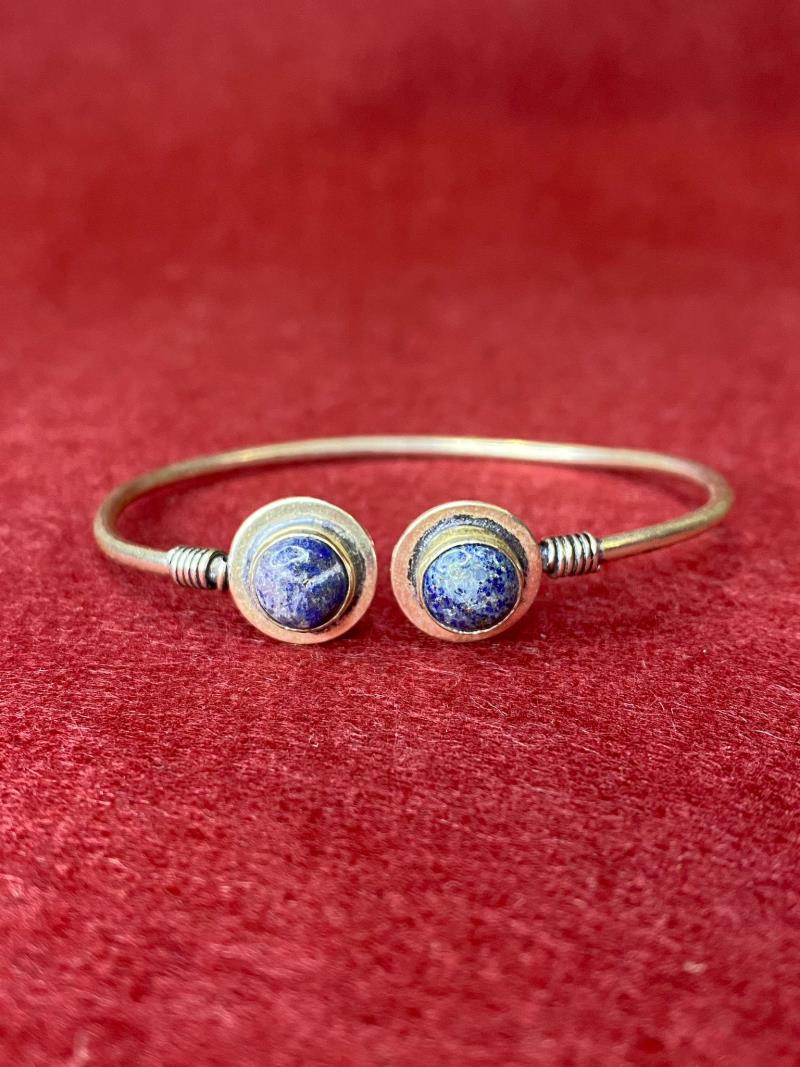 BRACCIALE RIGIDO CERCHIO SEMPLICE PIETRA LAPISLAZULI